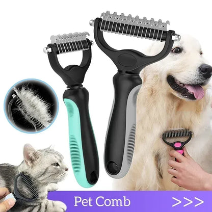 2-in-1 Pet Deshedding Brush for Dogs & Cats