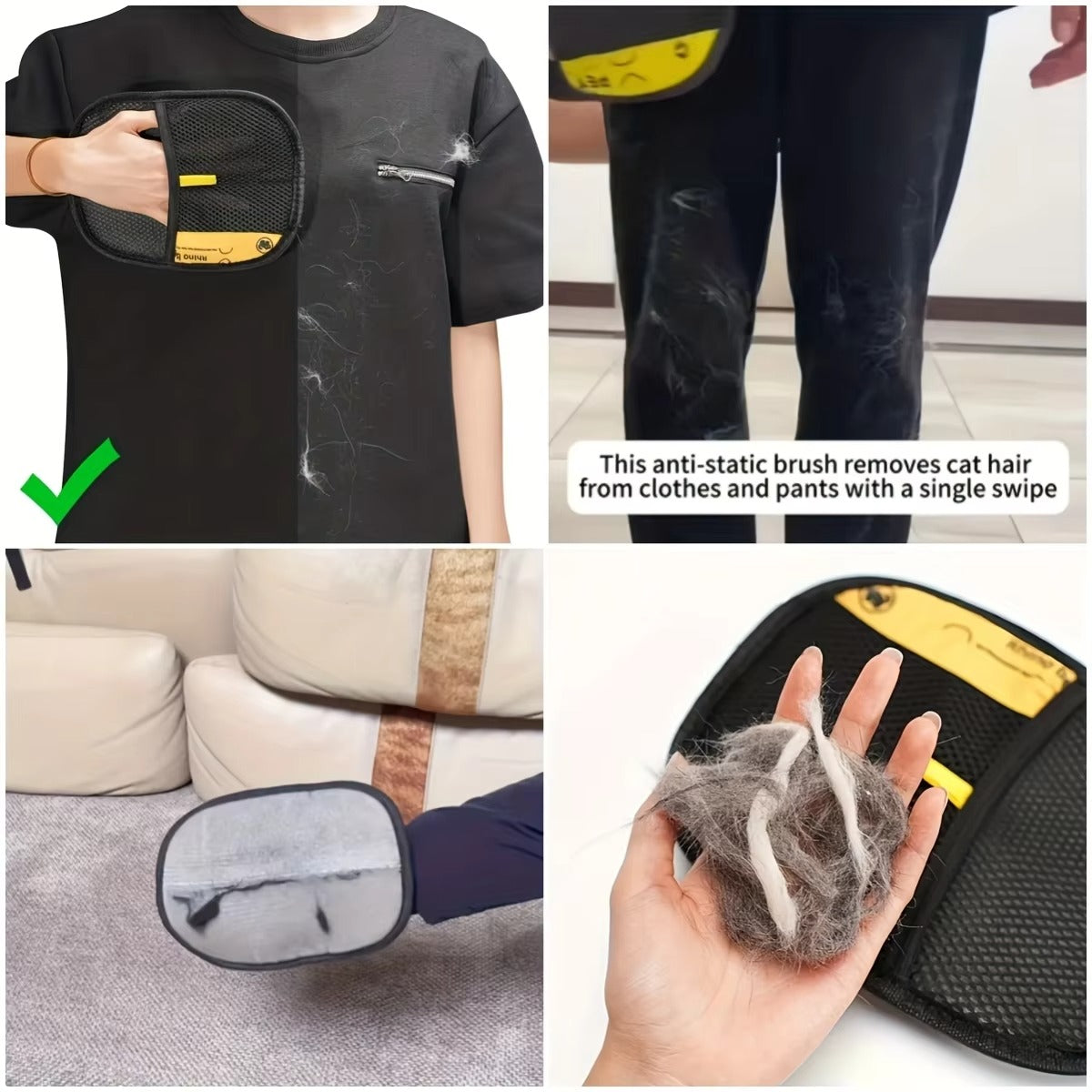 Pet Hair Removal Gloves Brush Brushes Tool Remover Cat Dog Grooming Cleaning Removing