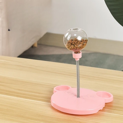 Spring-Mounted Treat Ball Dispenser Toy